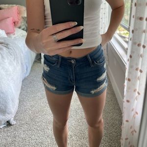 Hollister size 00 denim high rise jean short
